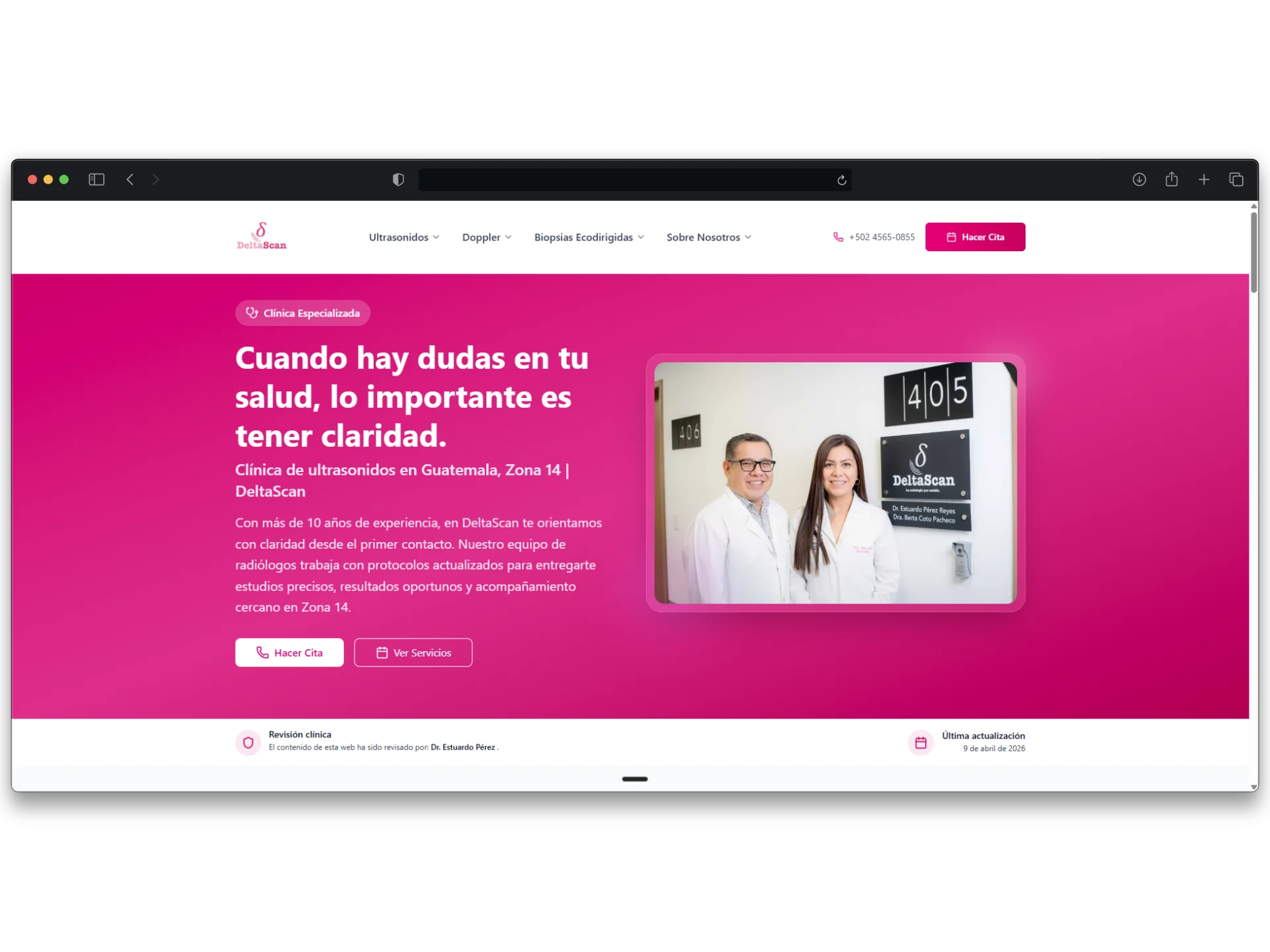 DeltaScan custom medical website and SEO case study
