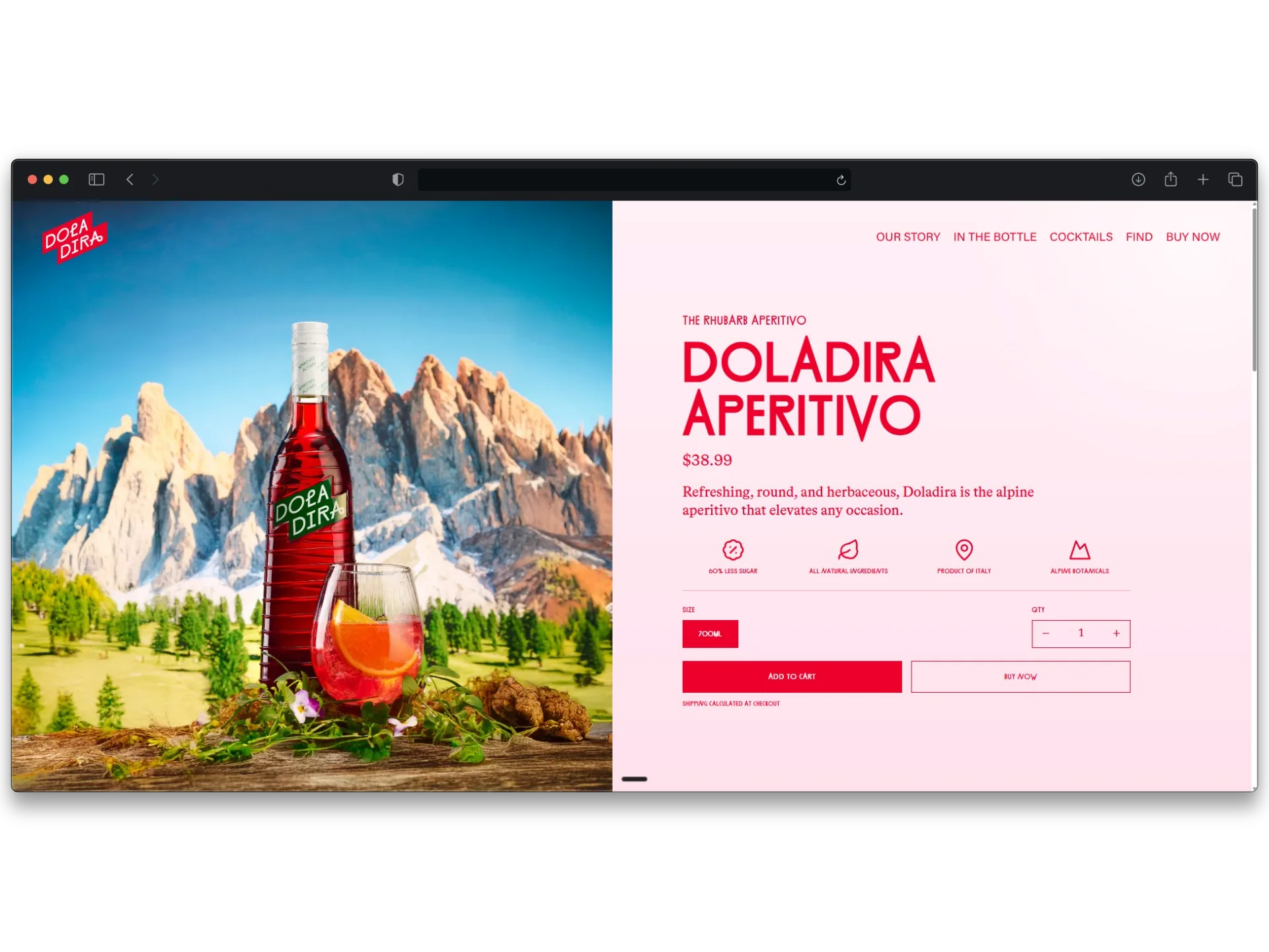 Doladira custom Shopify shop page development
