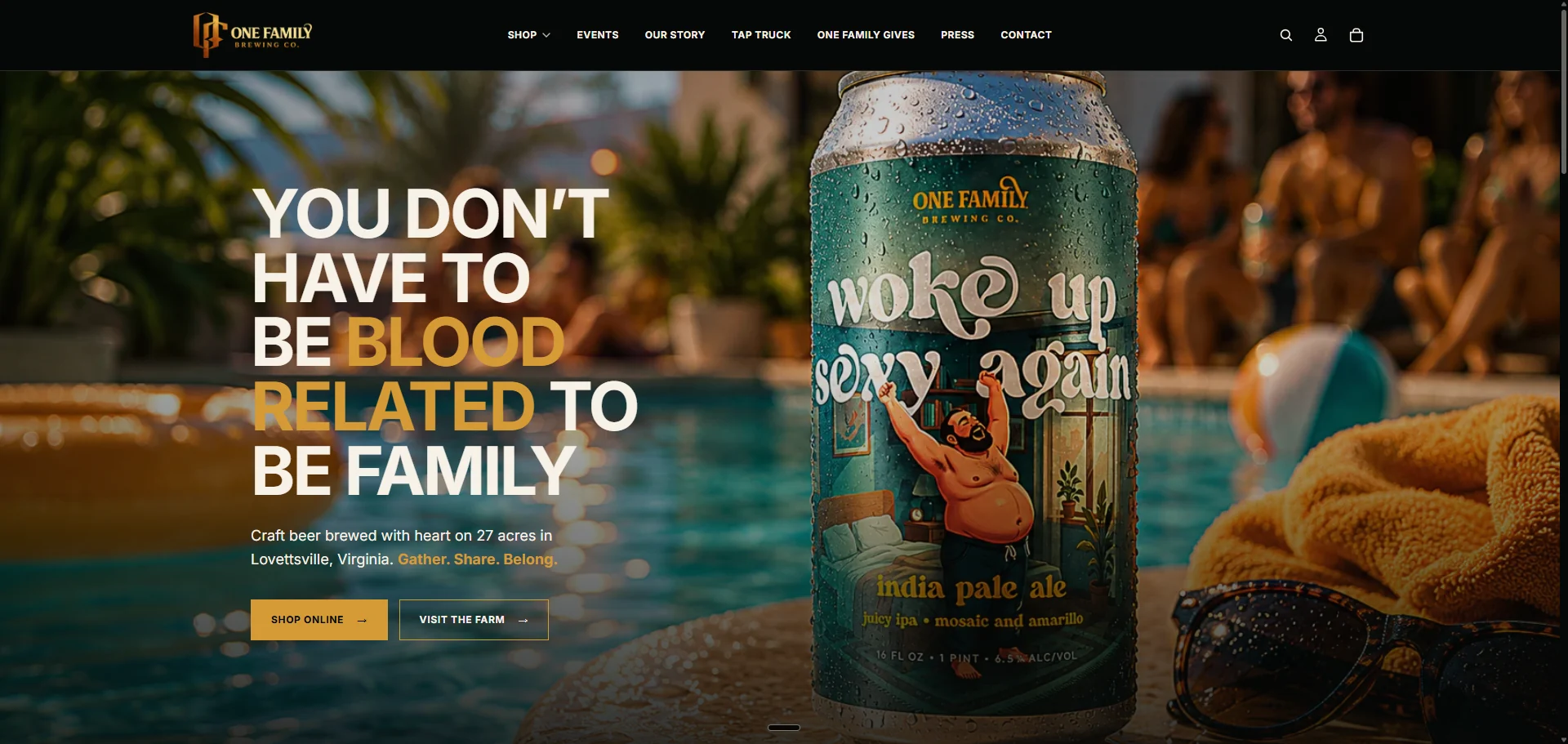 One Family Brewing brand-led website redesign by GSquared
