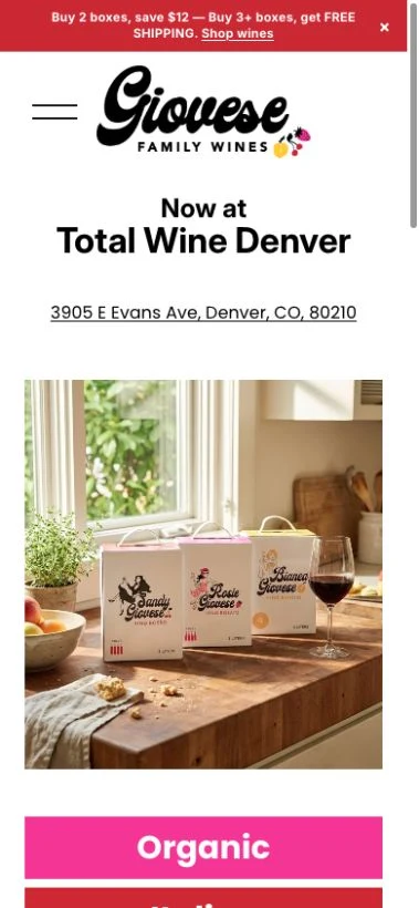 The same Denver landing page adapted to a mobile screen