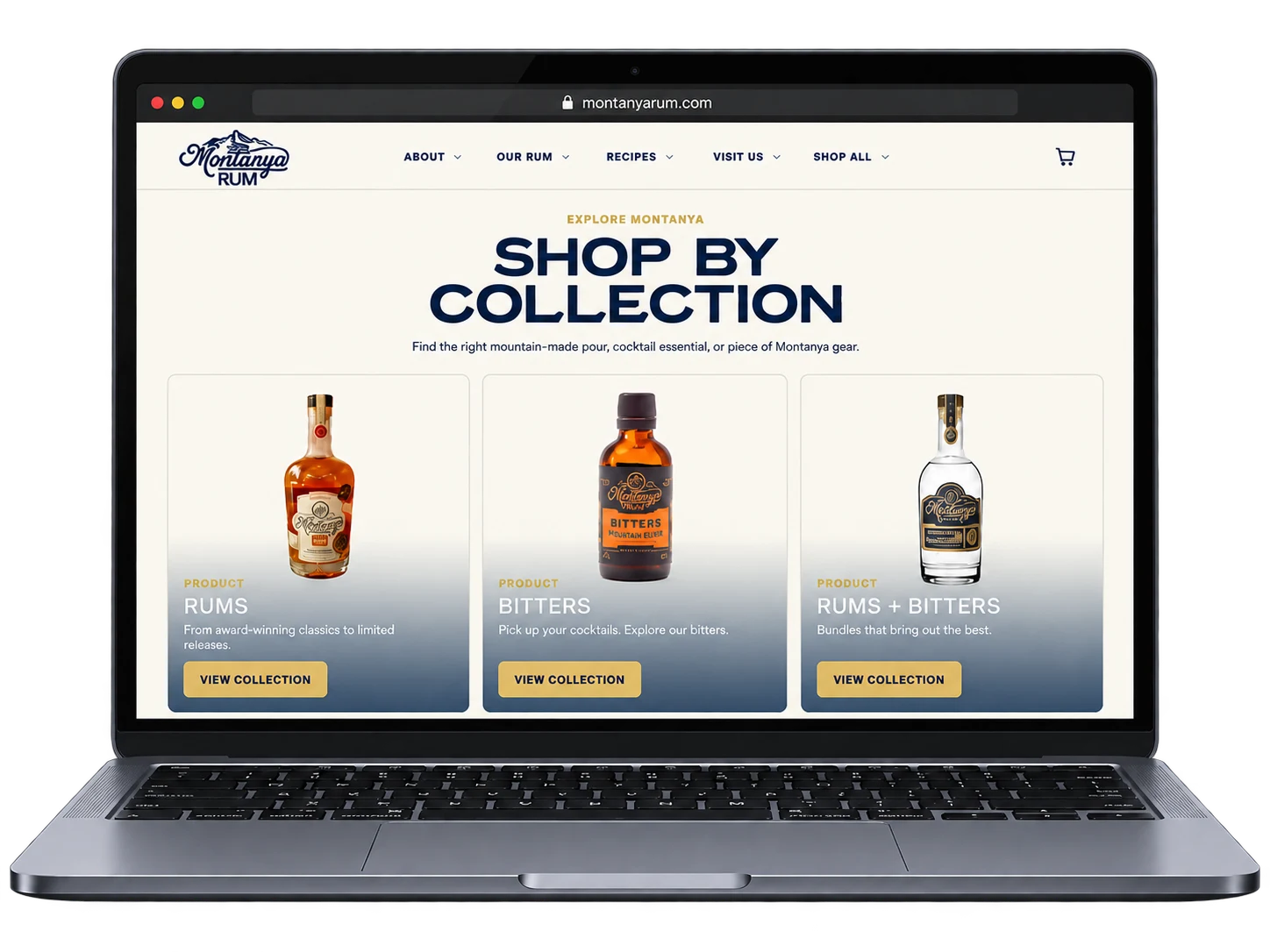 Montanya Rum collection categories: rums, bitters, and bundles